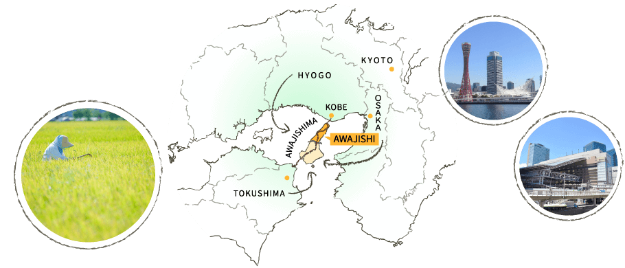 淡路島の位置イメージ